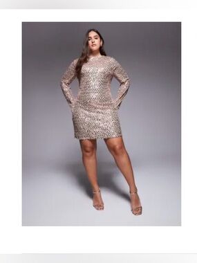 asos curve gold dress ASOS LUXE - Pearl Embellished Mini Dress - Women - Polyester - 18 US